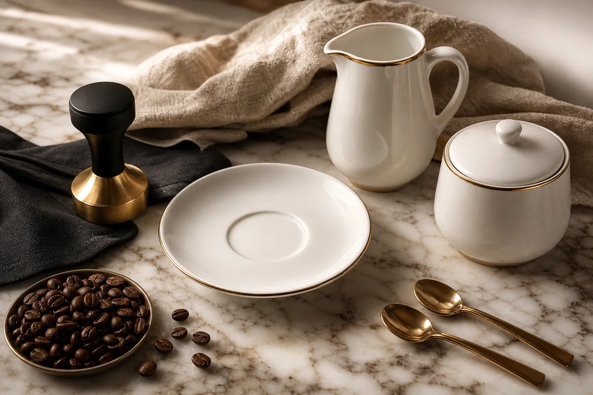Accessori caffè e piattini in porcellana