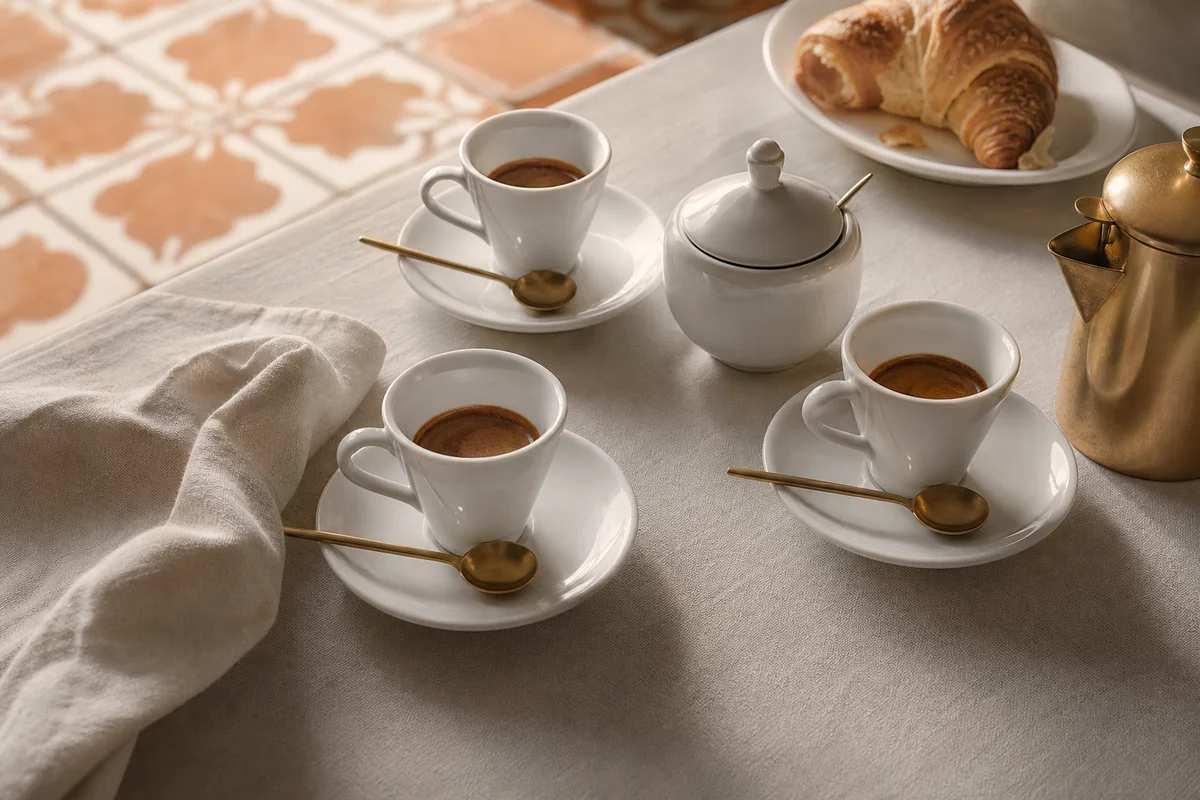 Servizio da caffè coordinato in porcellana