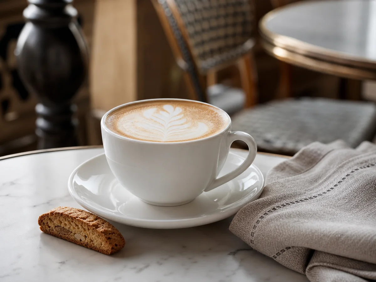 Cappuccino in tazza di porcellana