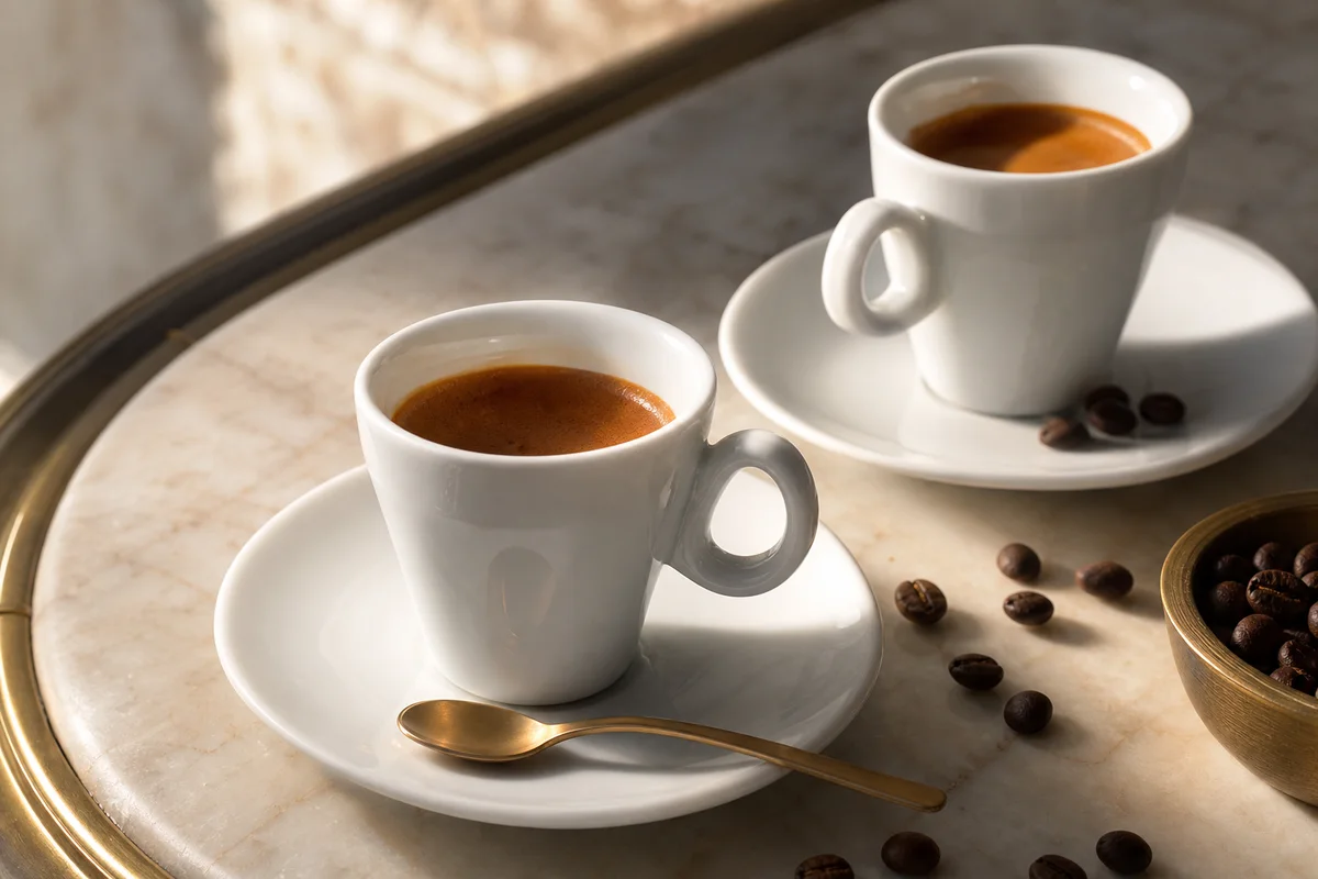 Tazzine espresso in porcellana con crema